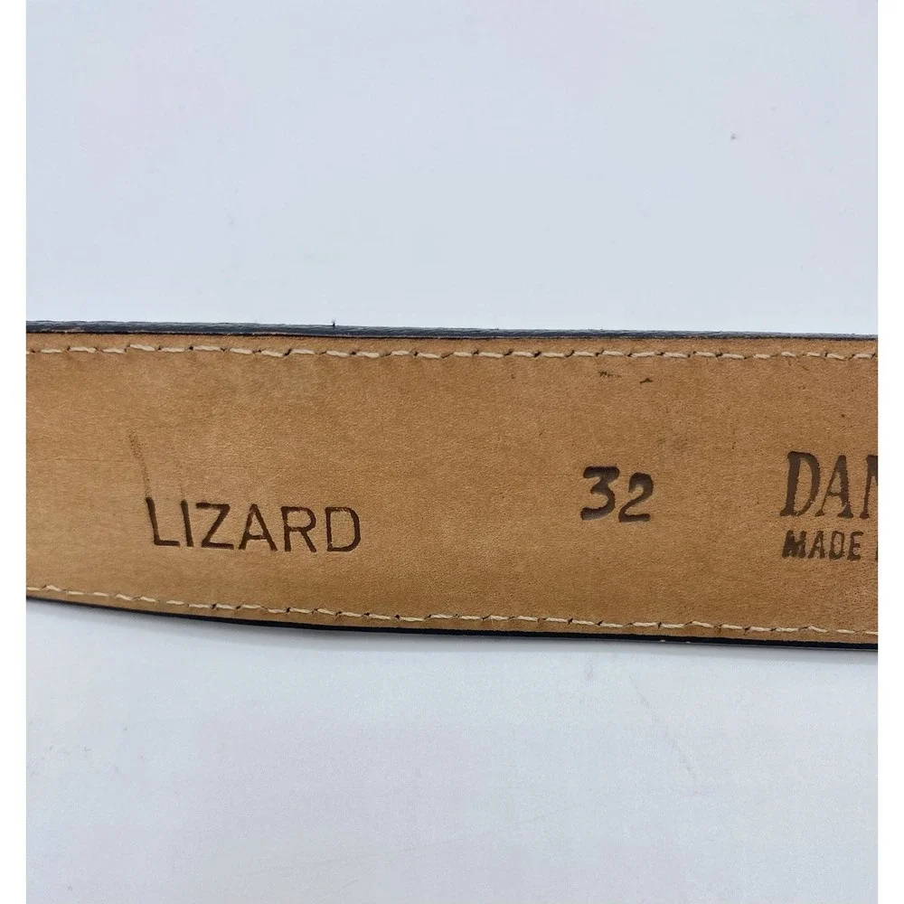 Dan Post Men's Genuine Lizard Western Black Belt with Buckle USA Size 32 Leather